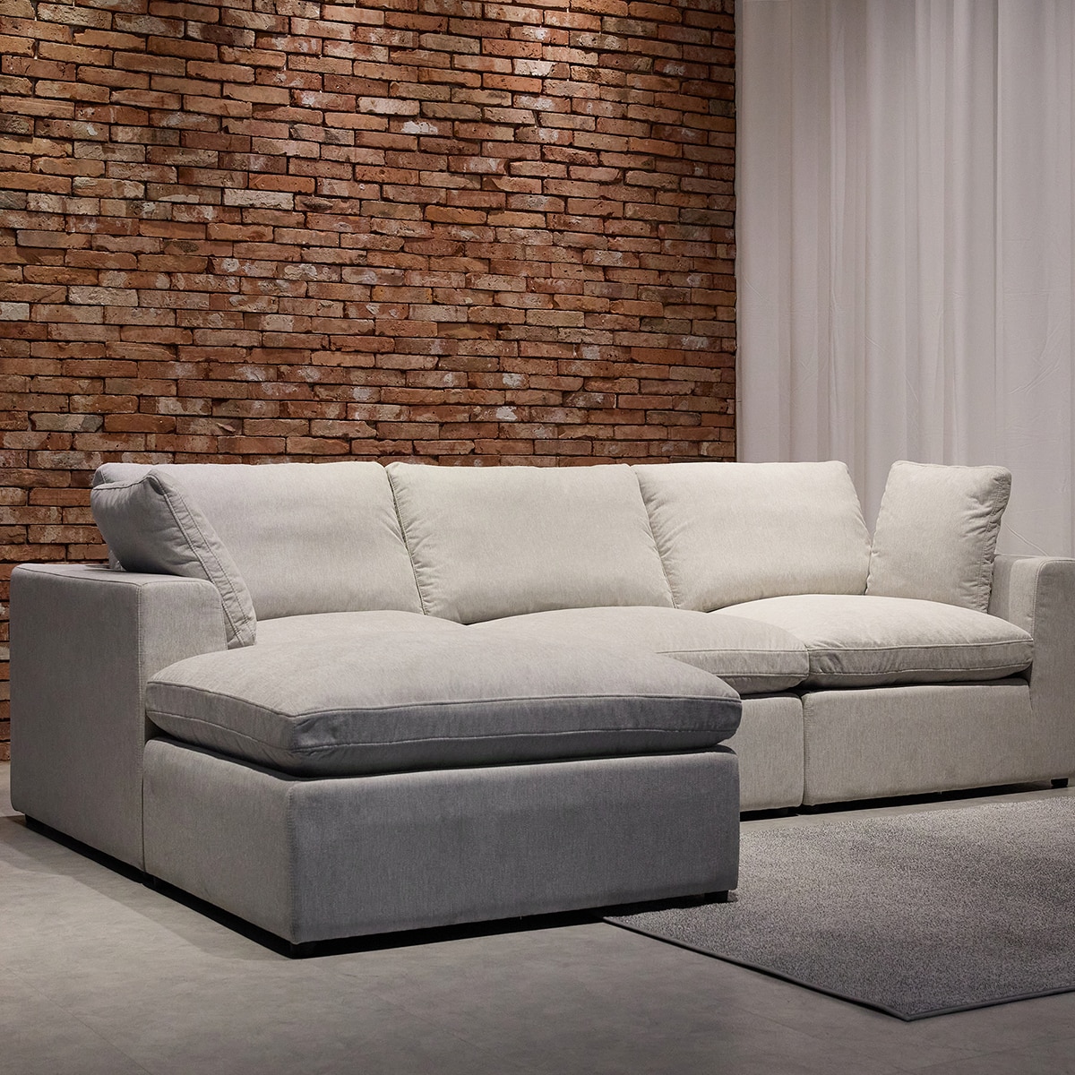 사트바 할로다운 양면 패브릭 소파 4인+ 스툴 사트바 할로다운 양면 패브릭 소파 4인+ 스툴