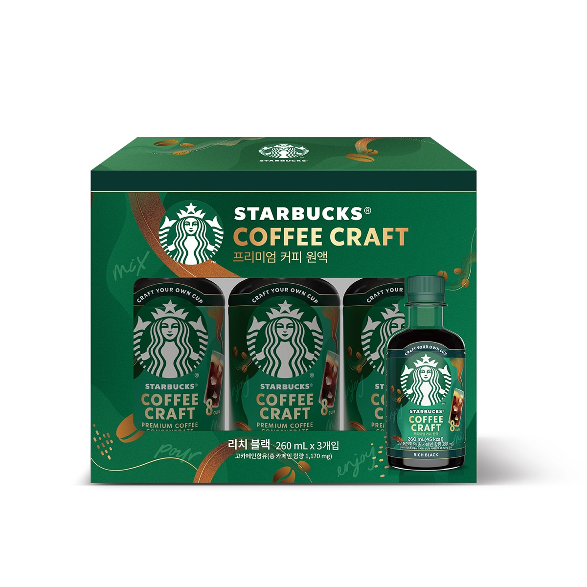 스타벅스 커피 크래프트 리치 블랙 260ml x 3 스타벅스 커피 크래프트 리치 블랙 260ml x 3