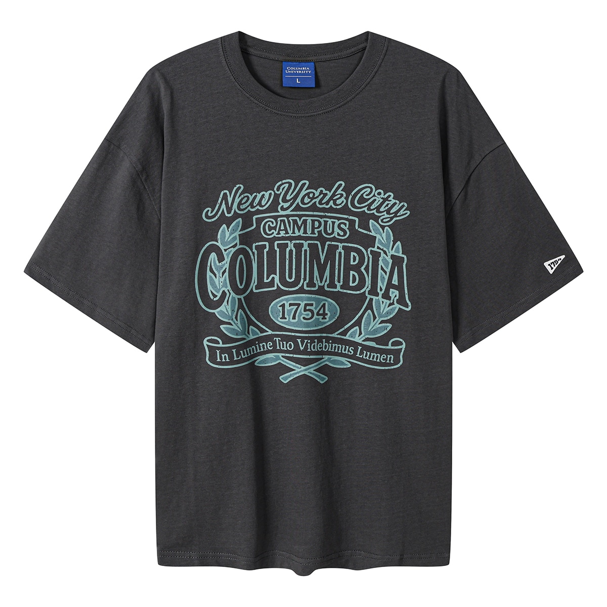 컬럼비아 유니버시티 성인 반소매 티셔츠 - 차콜