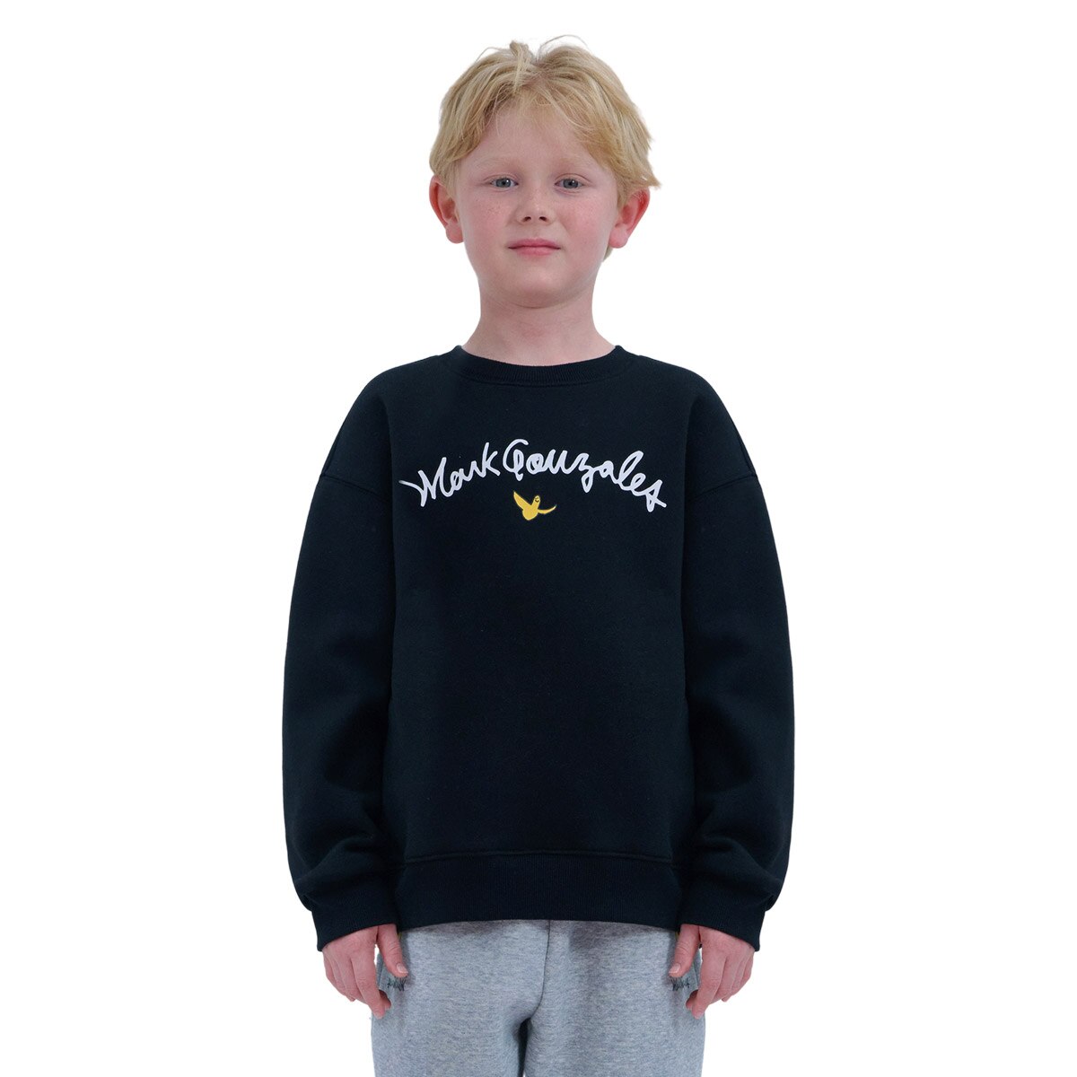 마크 곤잘레스 키즈 긴소매 플리스 크루 - 블랙, 160 마크 곤잘레스 키즈 긴소매 플리스 크루 - 블랙, 160