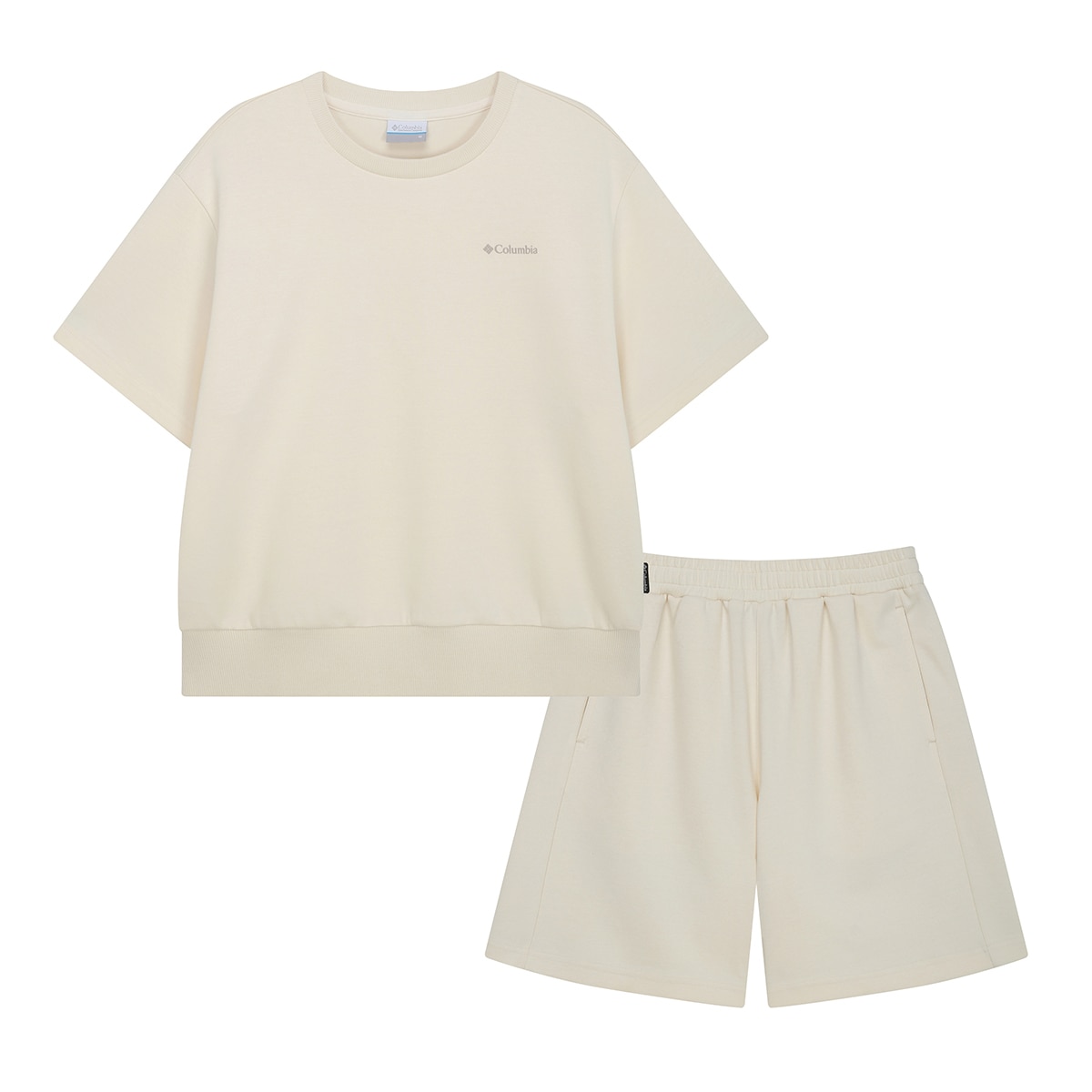 컬럼비아 여성 코튼 스웨트 셋업 - 크림