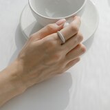 캐보네 다이아몬드 반지 - 화이트 골드