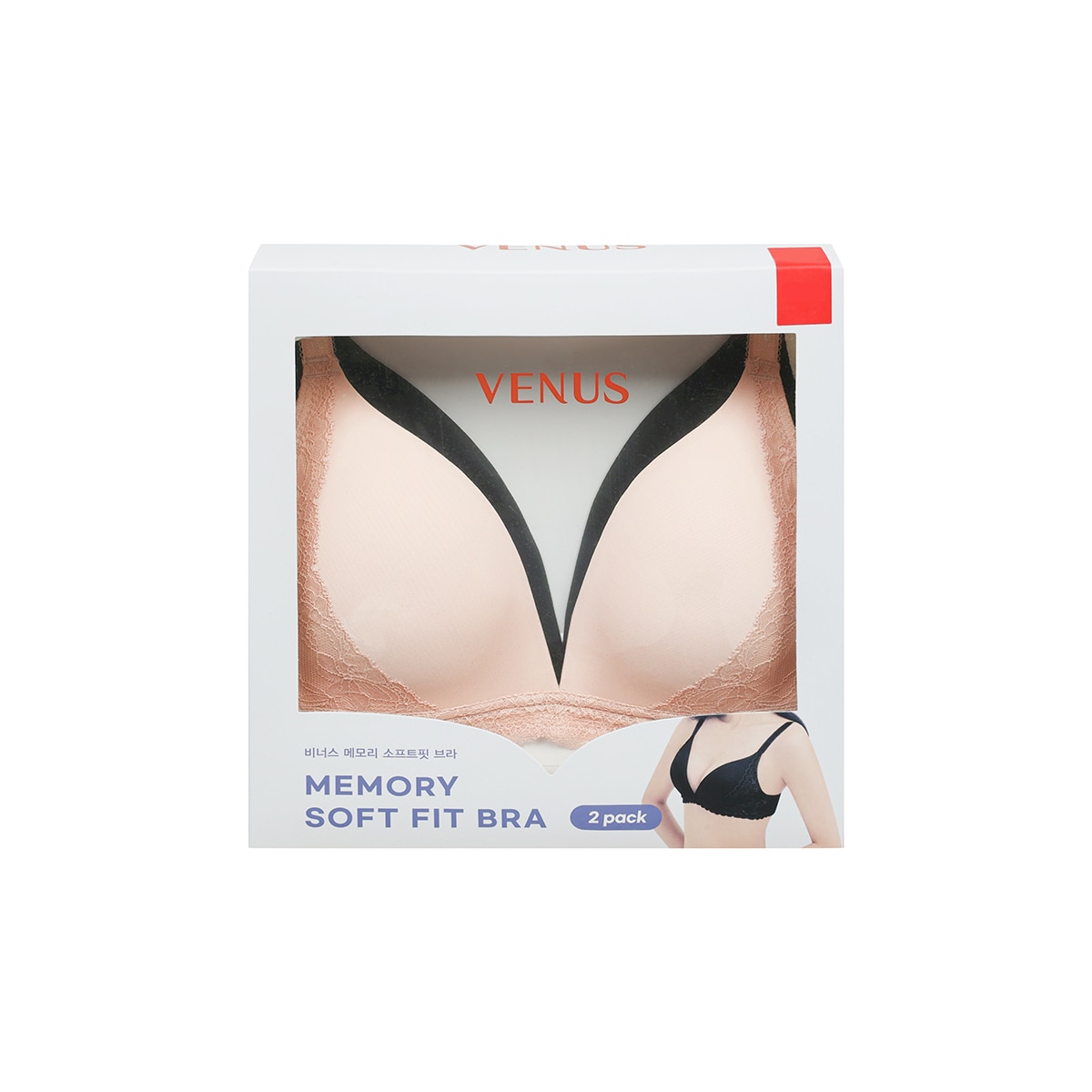 비너스 노와이어 메모리 소프트핏 브라 2매