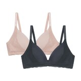 비너스 노와이어 메모리 소프트핏 브라 2매 - 베이지/블랙, 85A