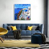 지클레 그림 액자 76x76cm - 그리스 산토리니