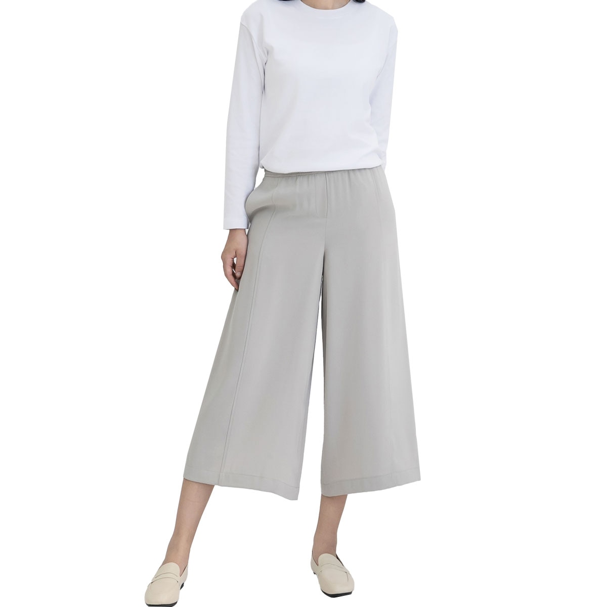 보니스팍스 여성 소프트 밴딩 팬츠 - 라이트 베이지, S