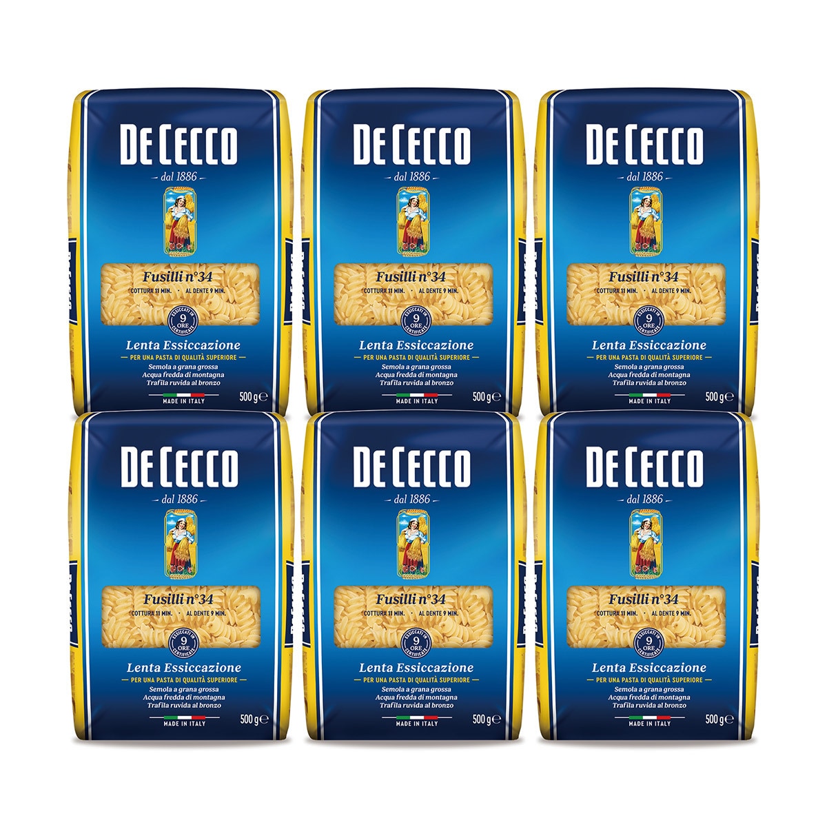데 체코 파스타면(펜네, 푸실리) 500g x 6