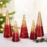 LED 글라스 트리 장식 5개 세트 - 레드 LED 글라스 트리 장식 5개 세트 - 레드
