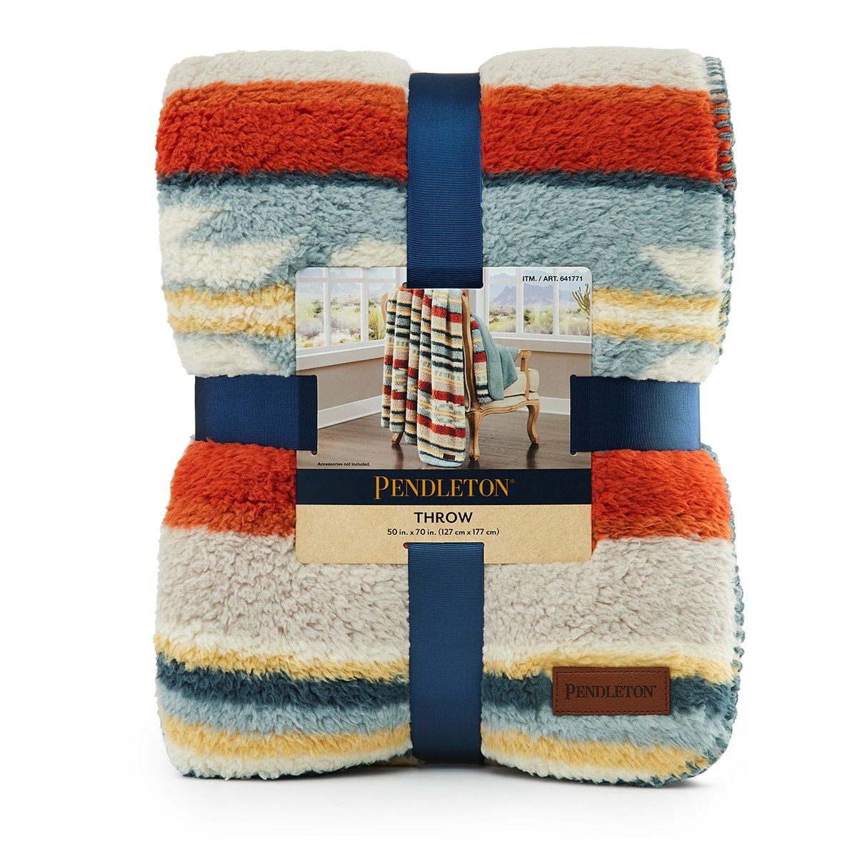 Pendleton 셔파 담요 127x177cm - 살틸로스트라이프(아쿠아)