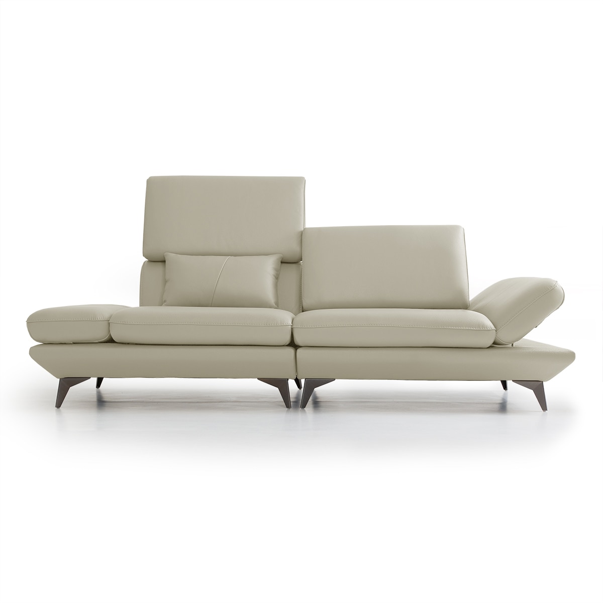 UND 에디션 NA6 천연 통가죽 소파 3인 - 라이트그레이