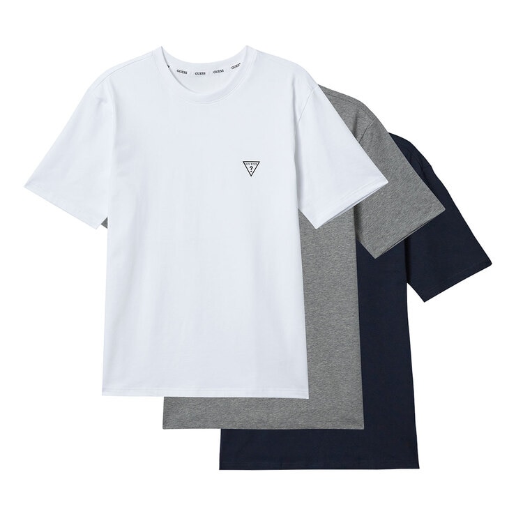 게스 남성 크루 티셔츠 3 매
