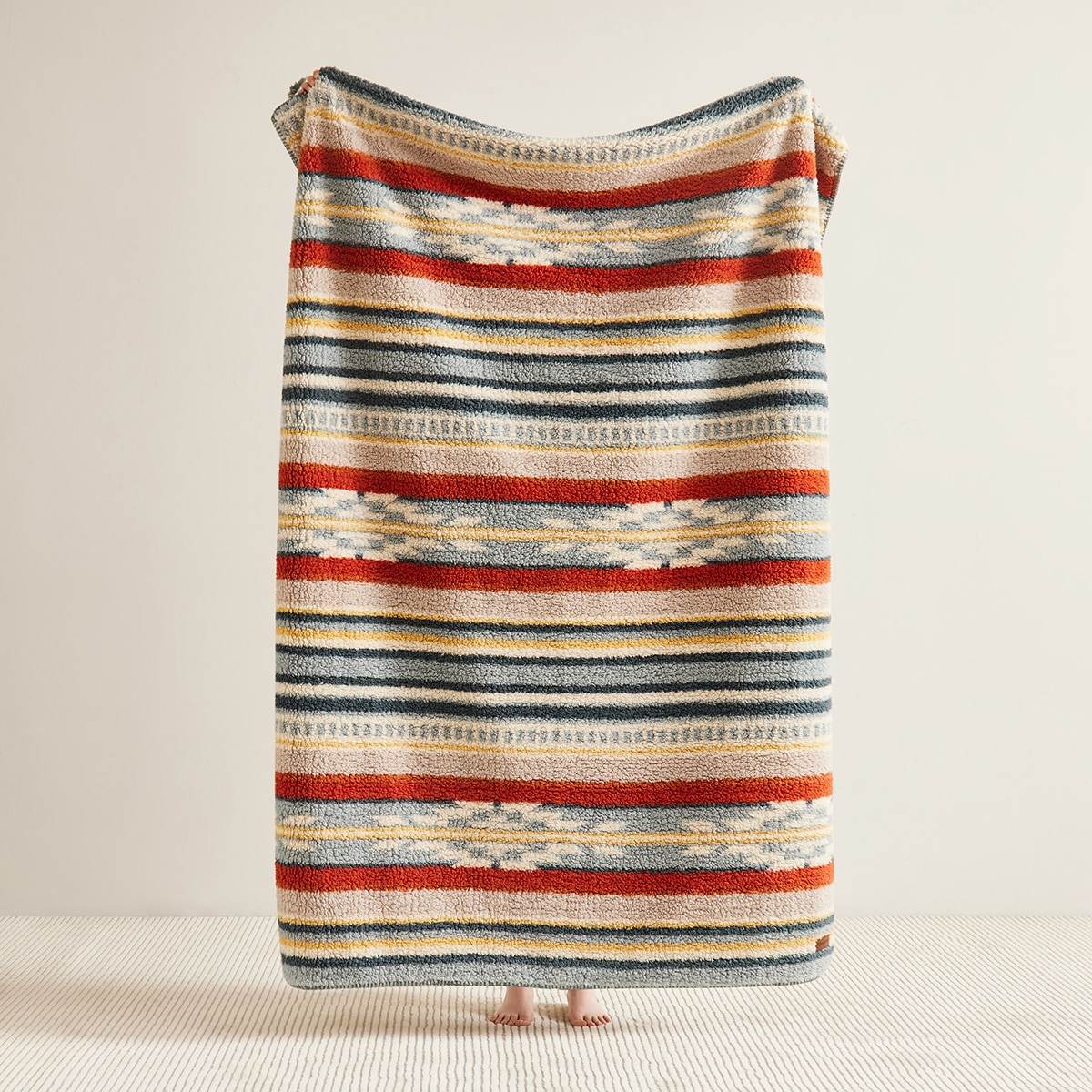 Pendleton 셔파 담요 127x177cm - 살틸로스트라이프(아쿠아)