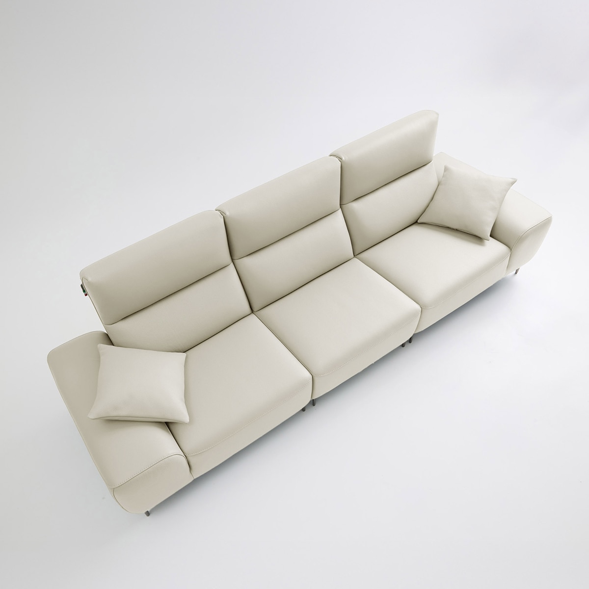 UND NA17 전체 천연 이태리 슈렁큰통가죽 4 인 소파 - 크림