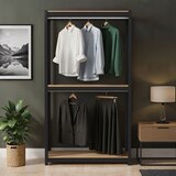 스피드랙 다용도 3단 철제 행거 100 x 40 x 180cm - 블랙 스피드랙 다용도 3단 철제 행거 100 x 40 x 180cm - 블랙