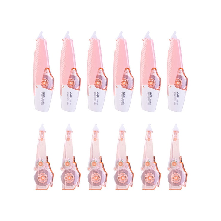 델리 펜타입 수정테이프 세트 6+6개입 - 마카롱 핑크 델리 펜타입 수정테이프 세트 6+6개입 - 마카롱 핑크