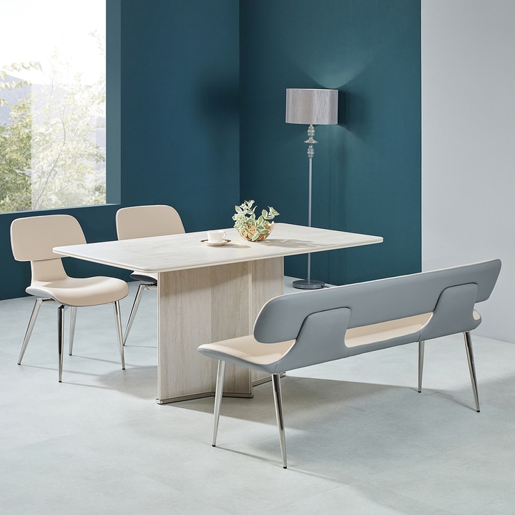 더리치 회전 4인 세라믹 식탁세트 1500 (벤치형)