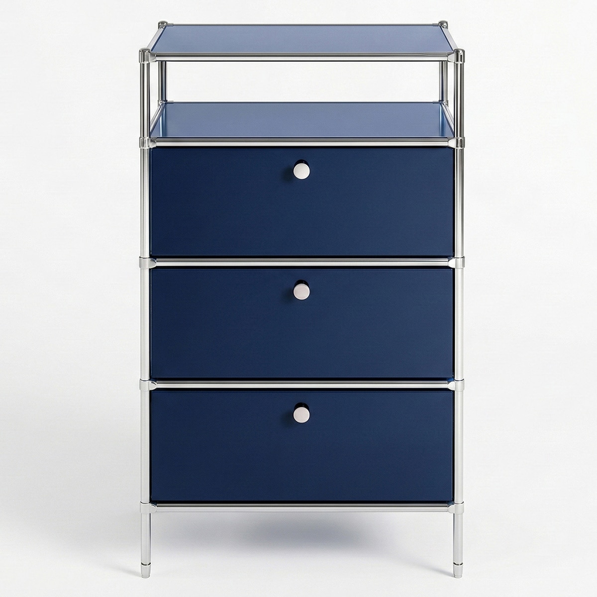 더원 모듈 3단 오픈 서랍장 - 딥네이비