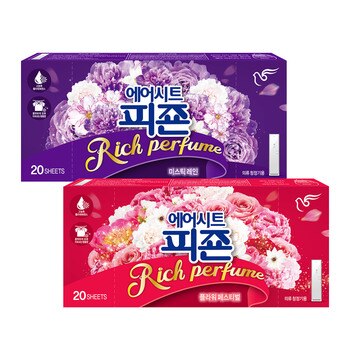 피죤 리치퍼퓸 의류청정기 섬유유연제 시트 20매x 3