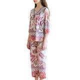 비너스 여성 폴리스판 라운지 세트 - 오렌지, XL