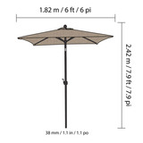 앳레저 카페 스타일 우산, 지름 1.8m 베이지
