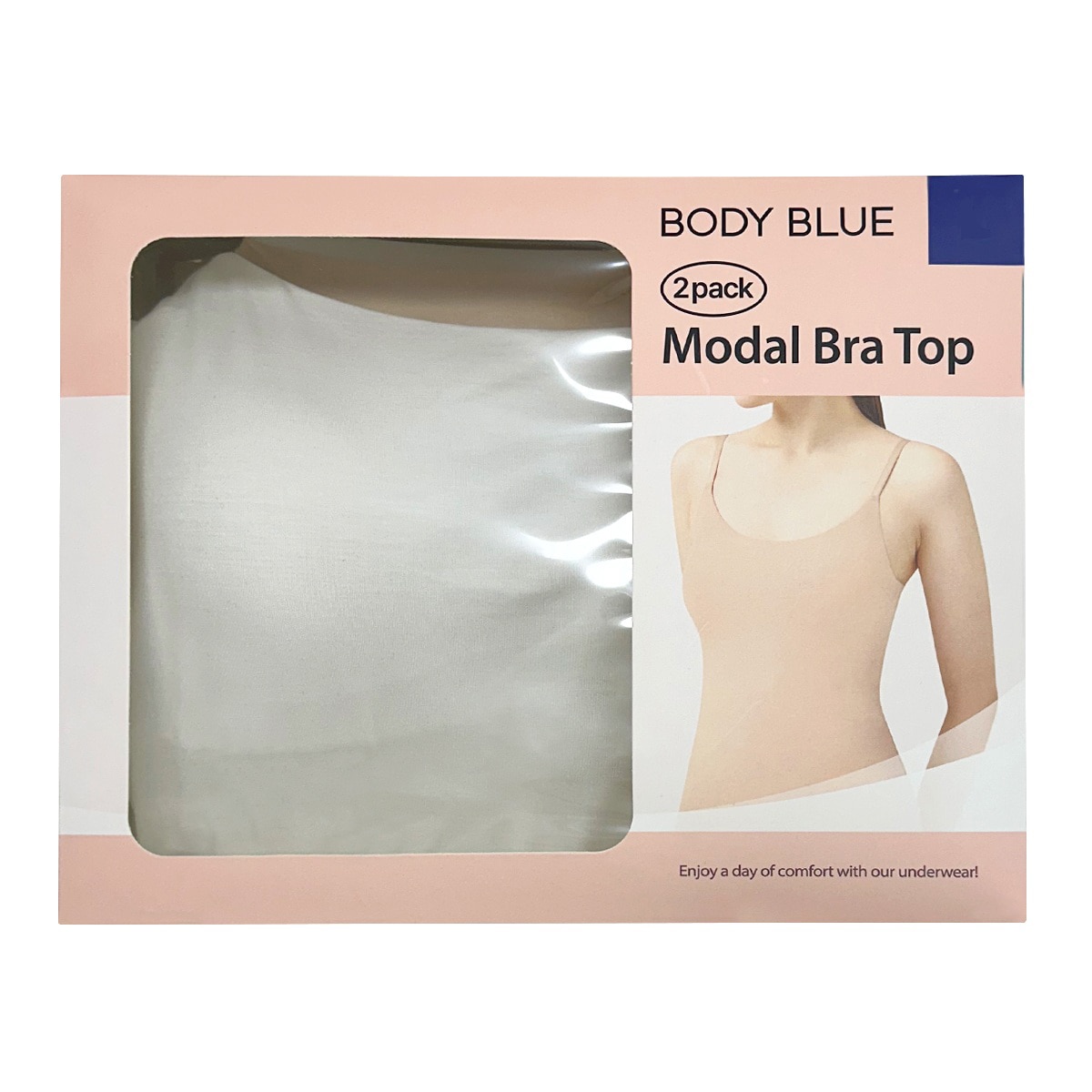 바디블루 모달 브라탑 2매 - 화이트/베이지, M