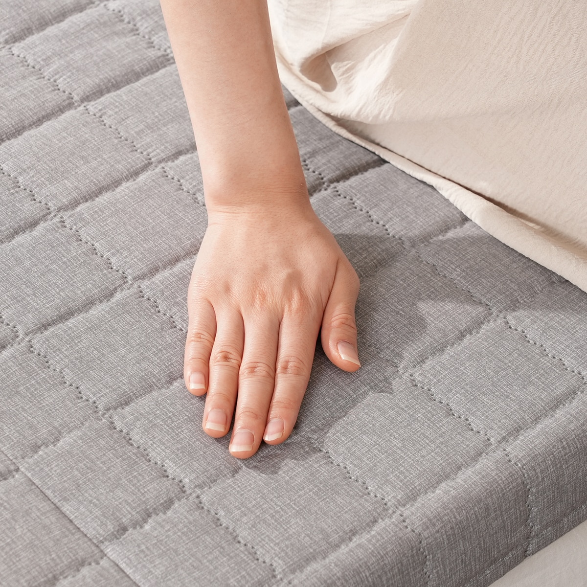 라이즈루첸 3단 접이식 매트리스 12cm - 퀸, 애쉬그레이