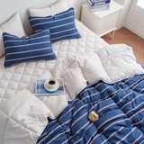 플로티나 차렵 이불 세트 6P - 퀸, 네이비