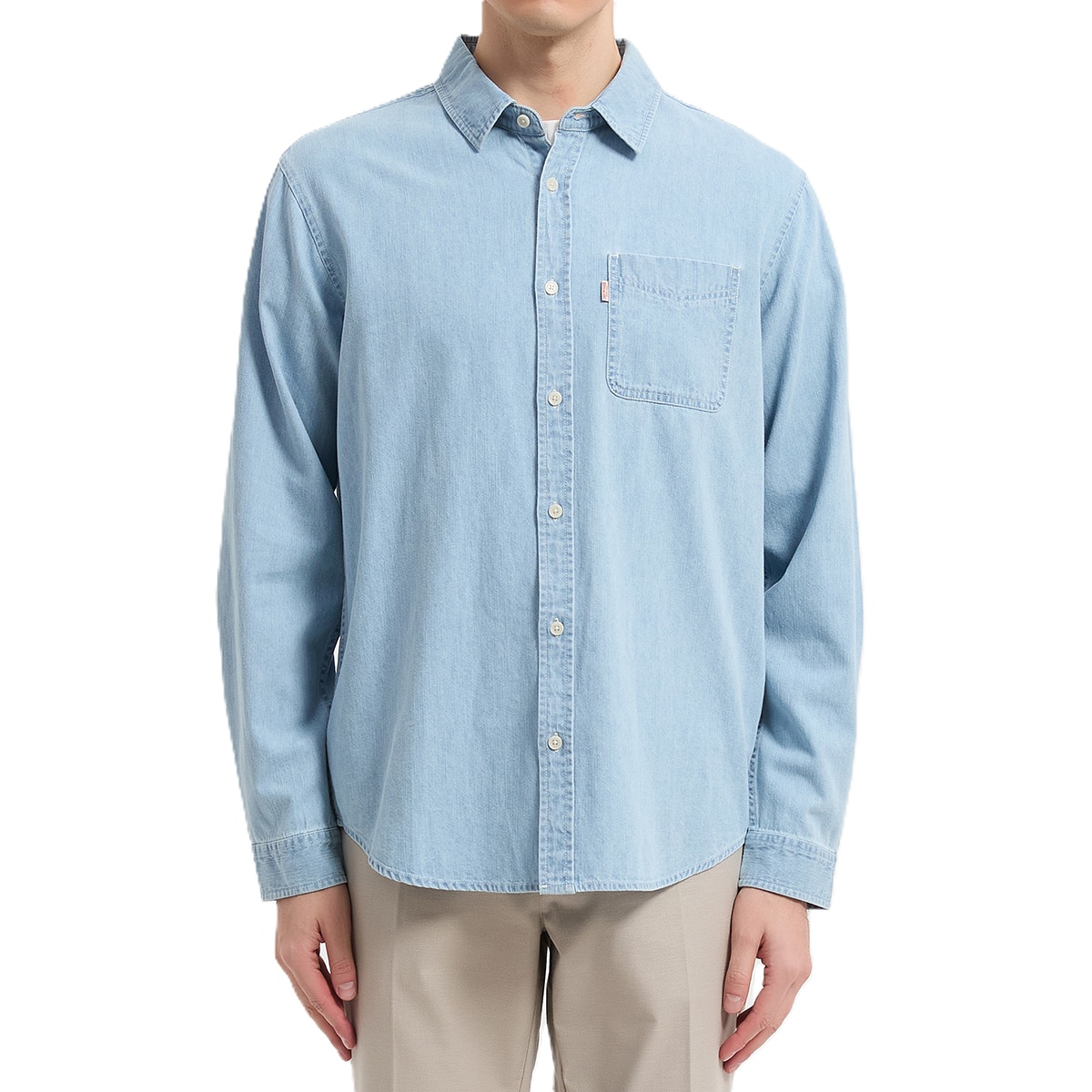 트루릴리젼 남성 긴소매 데님 셔츠 - 라이트블루