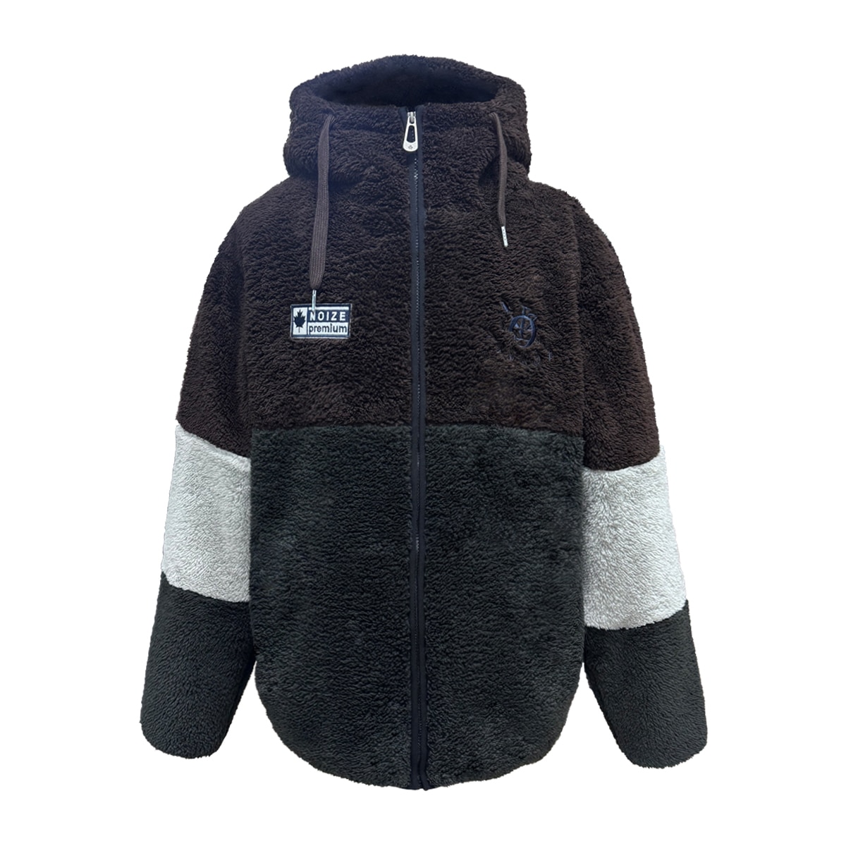 노이즈 성인 셰르파 후드 자켓 - 브라운