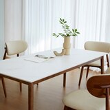 리비니아 노보 6인 세라믹 식탁 세트 - 월넛(프레임(식탁&의자))+화이트(세라믹 상판)