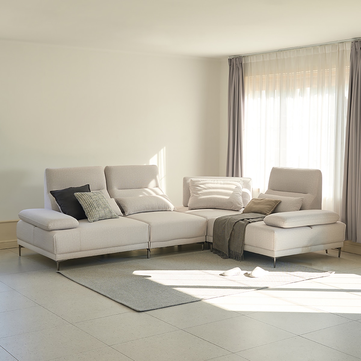 핸슨 빈스 코너형 패브릭 소파 5인 핸슨 빈스 코너형 패브릭 소파 5인