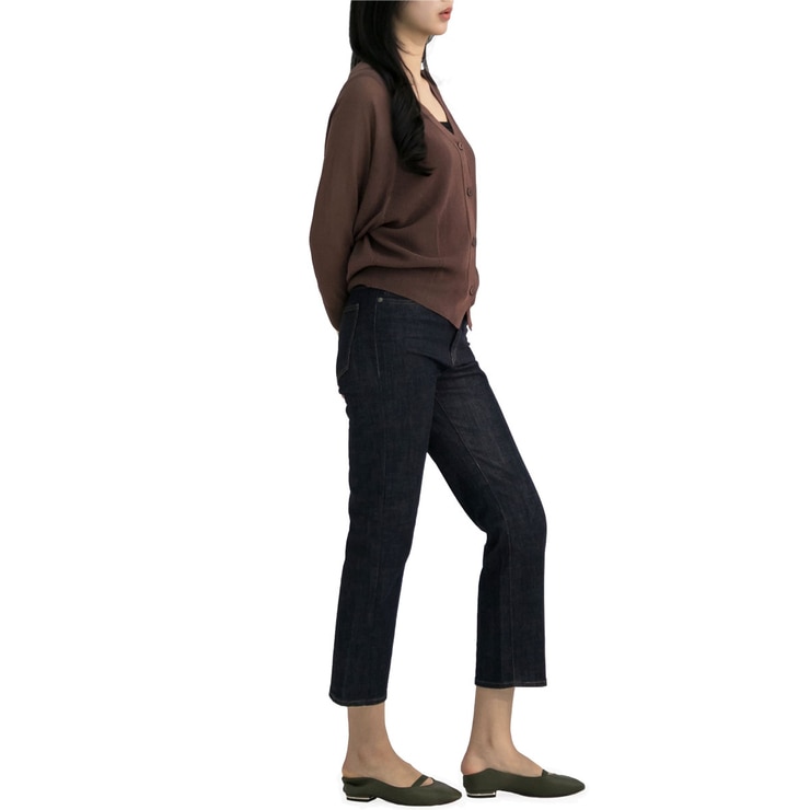 보니스팍스 여성 래글런 니트 가디건 - 브라운