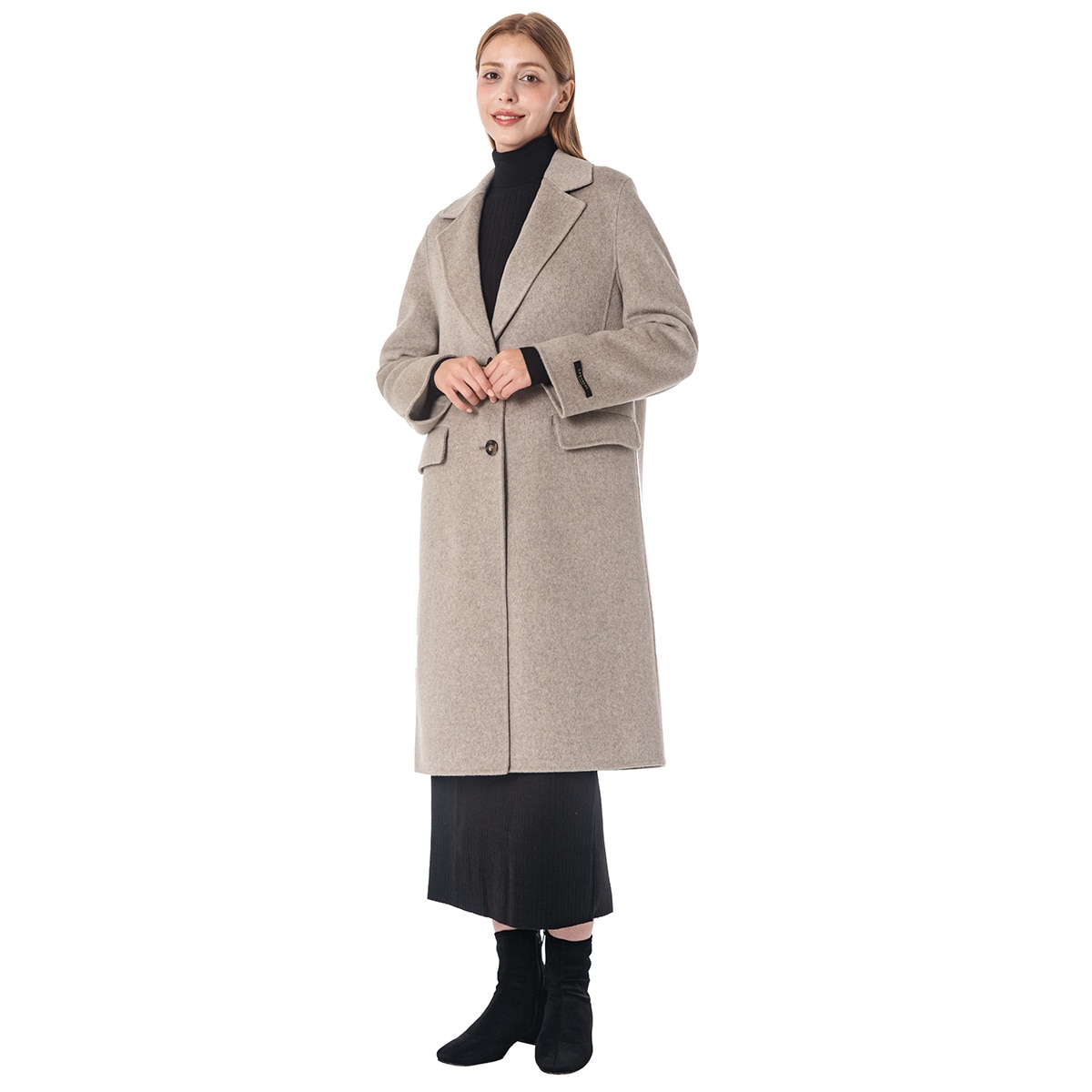 비지트 인 뉴욕 여성 캐시미어혼방 구스안감 코트 - 오트밀, M 비지트 인 뉴욕 여성 캐시미어혼방 구스안감 코트 - 오트밀, M