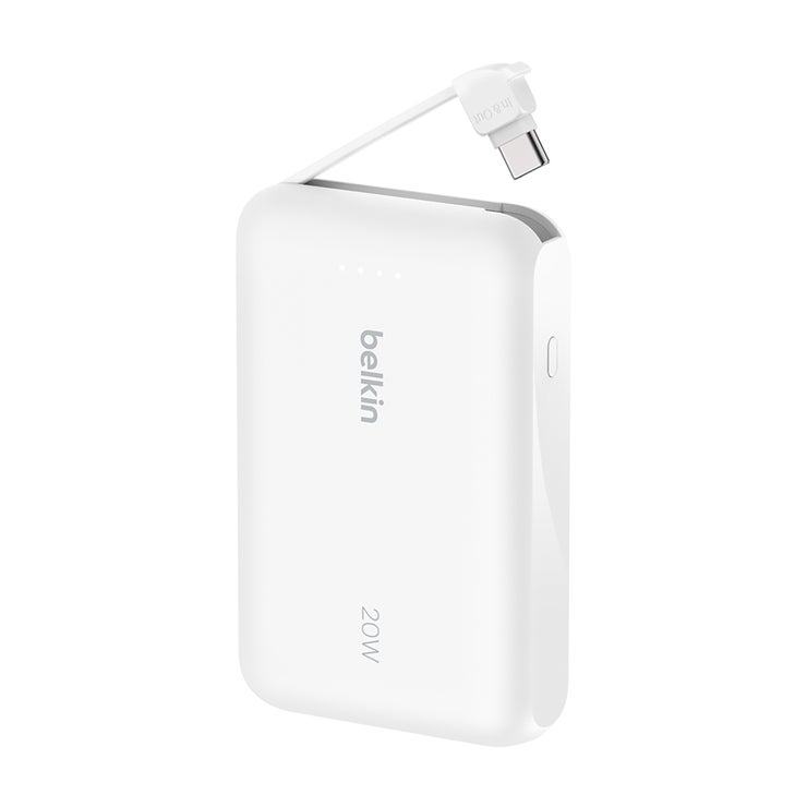 벨킨 C 타입 케이블 일체형 20W 10000mAh 보조배터리 - 화이트 벨킨 C 타입 케이블 일체형 20W 10000mAh 보조배터리 - 화이트