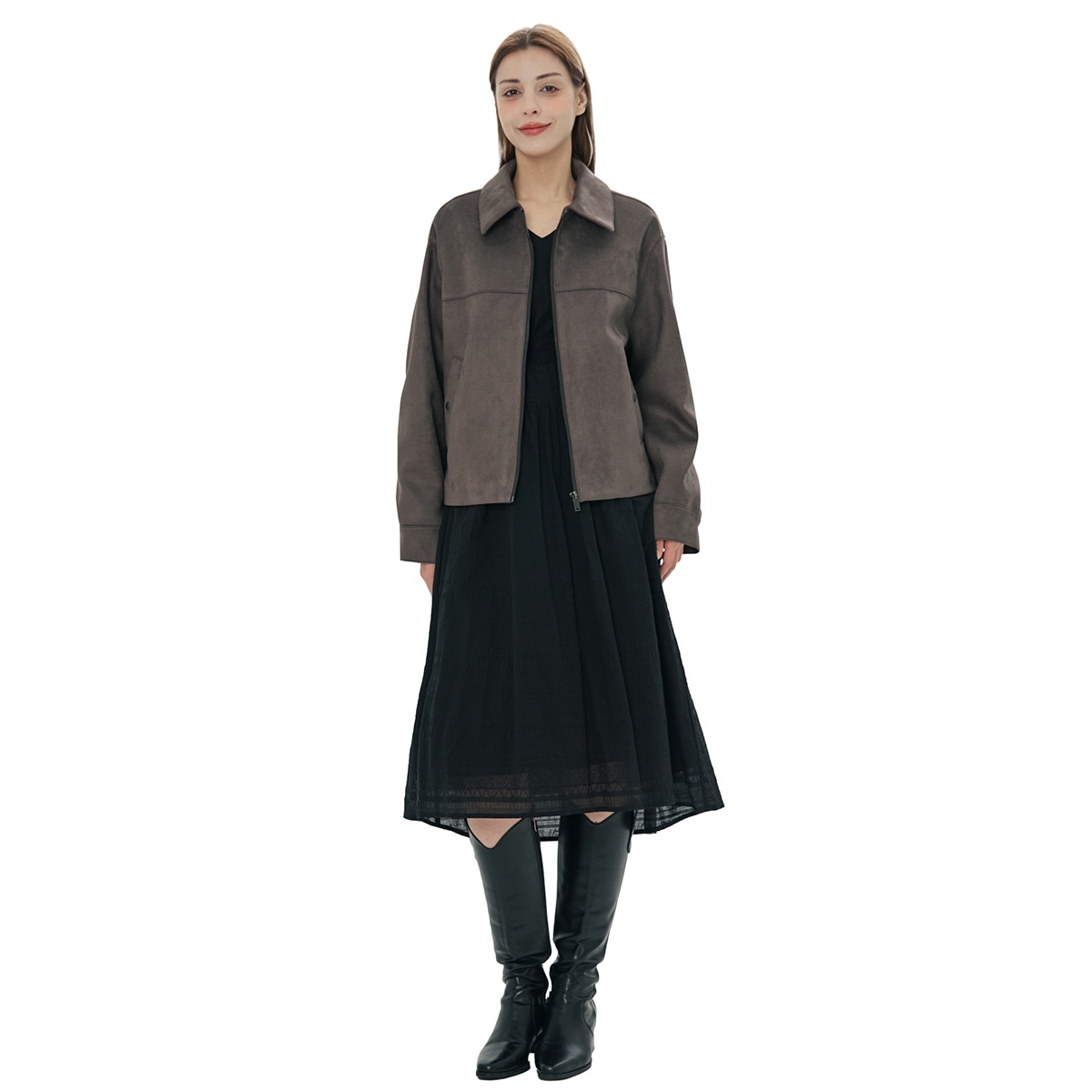 비지트 인 뉴욕 여성 인조 스웨이드 재킷