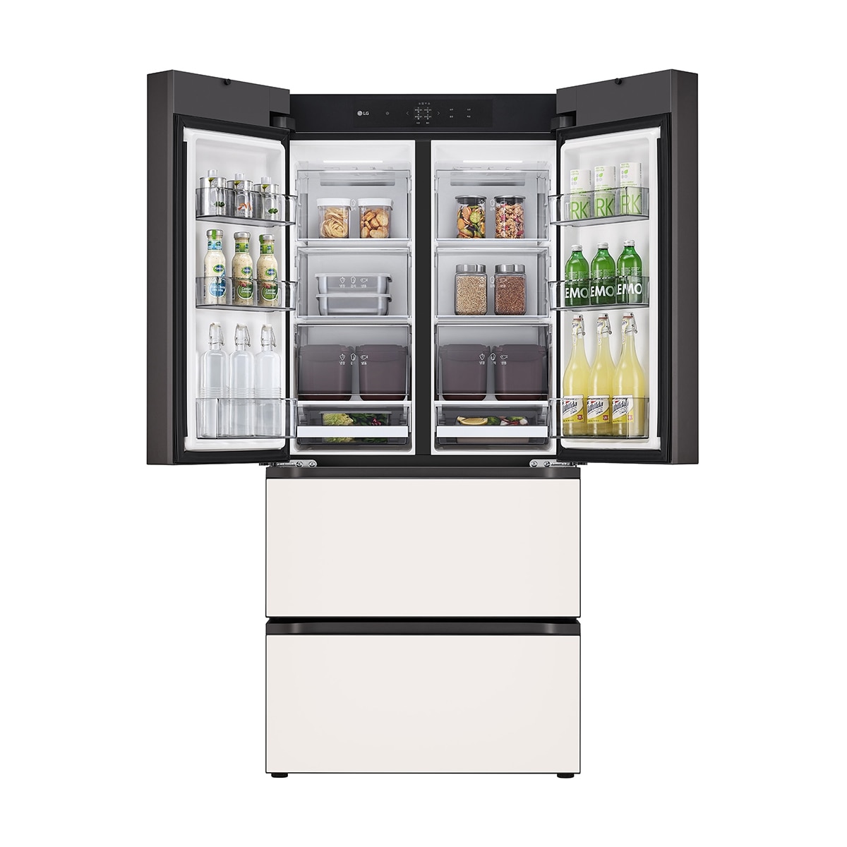 엘지 오브제 김치냉장고 491L- 글라스 베이지