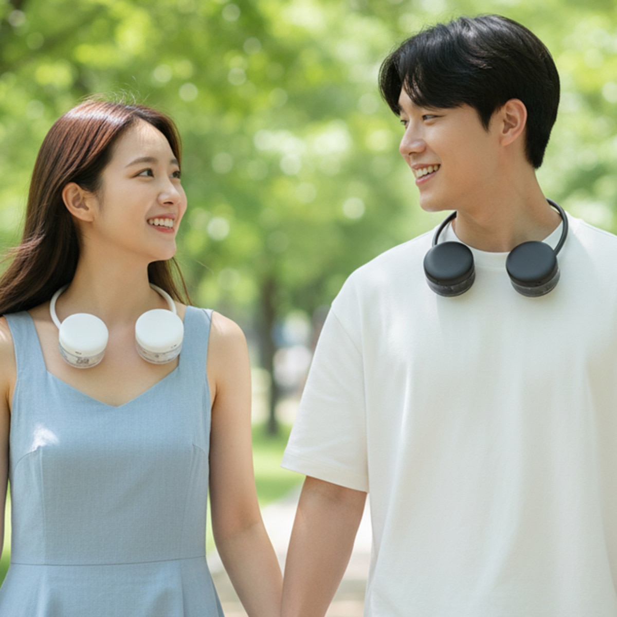 프레즐 롤러블 BLDC 넥밴드 선풍기 (2개입)