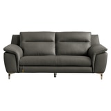 다우닝 몬트 전체 천연가죽 3인 소파 - 진그레이