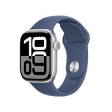 Apple 워치 10 42mm 실버 데님 스포츠 밴드 - S/M