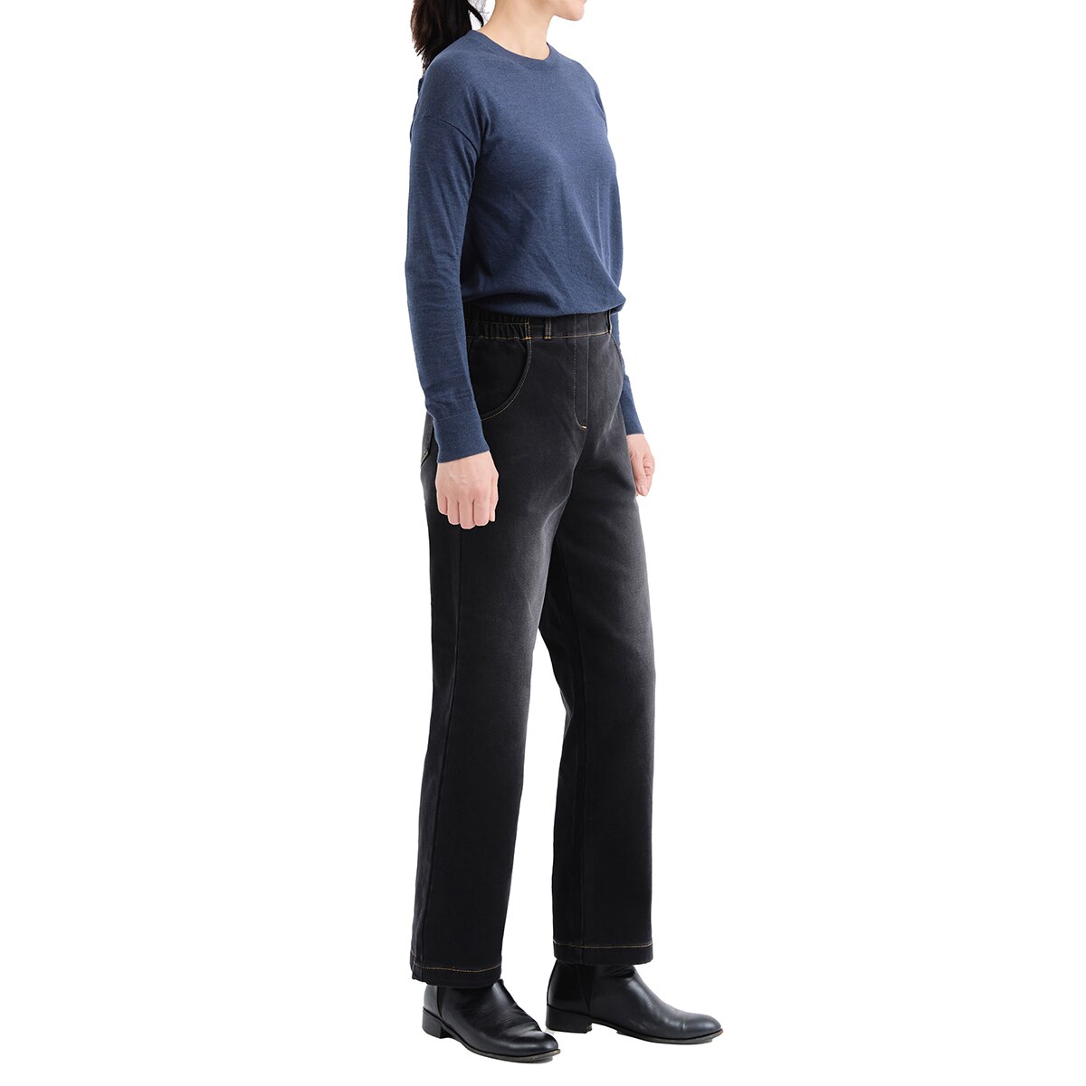 마리끌레르 여성 기모 밴딩 청바지 - 블랙, L 마리끌레르 여성 기모 밴딩 청바지 - 블랙, L