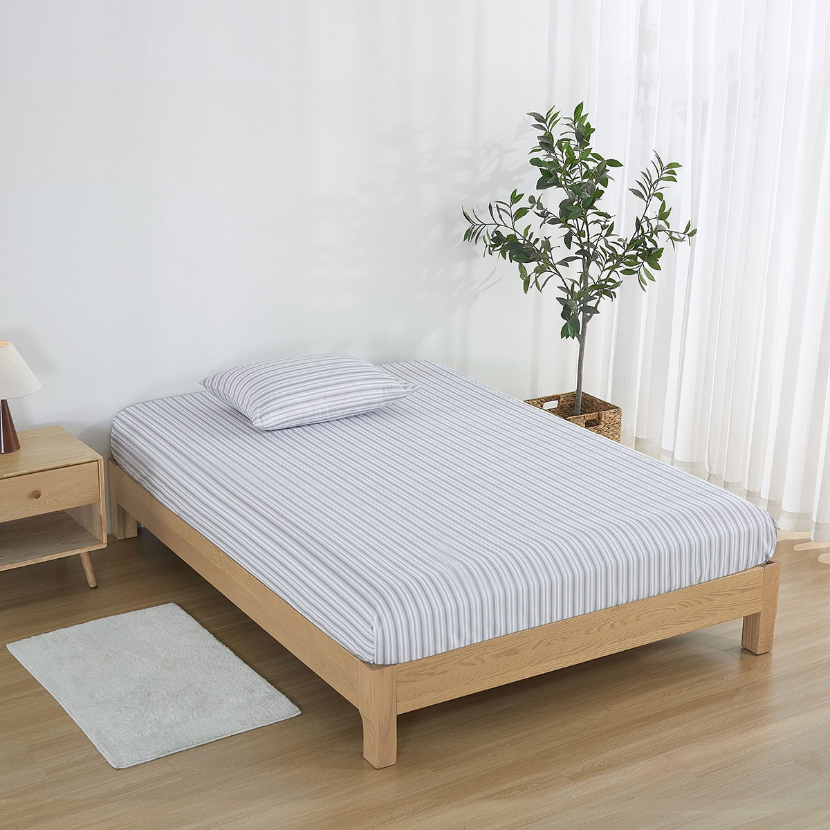 South Point 매트리스 & 베개커버 세트 - 싱글, 데님스트라이프