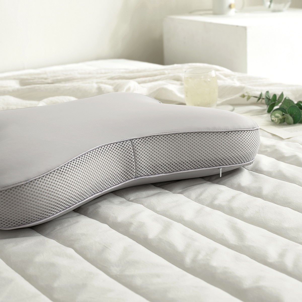 April At Home 나비형 쿨링 메모리폼 베개 - 그레이