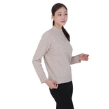 베네뜨 여성 립 블록 하이넥 울캐시미어 풀오버 - 베이지