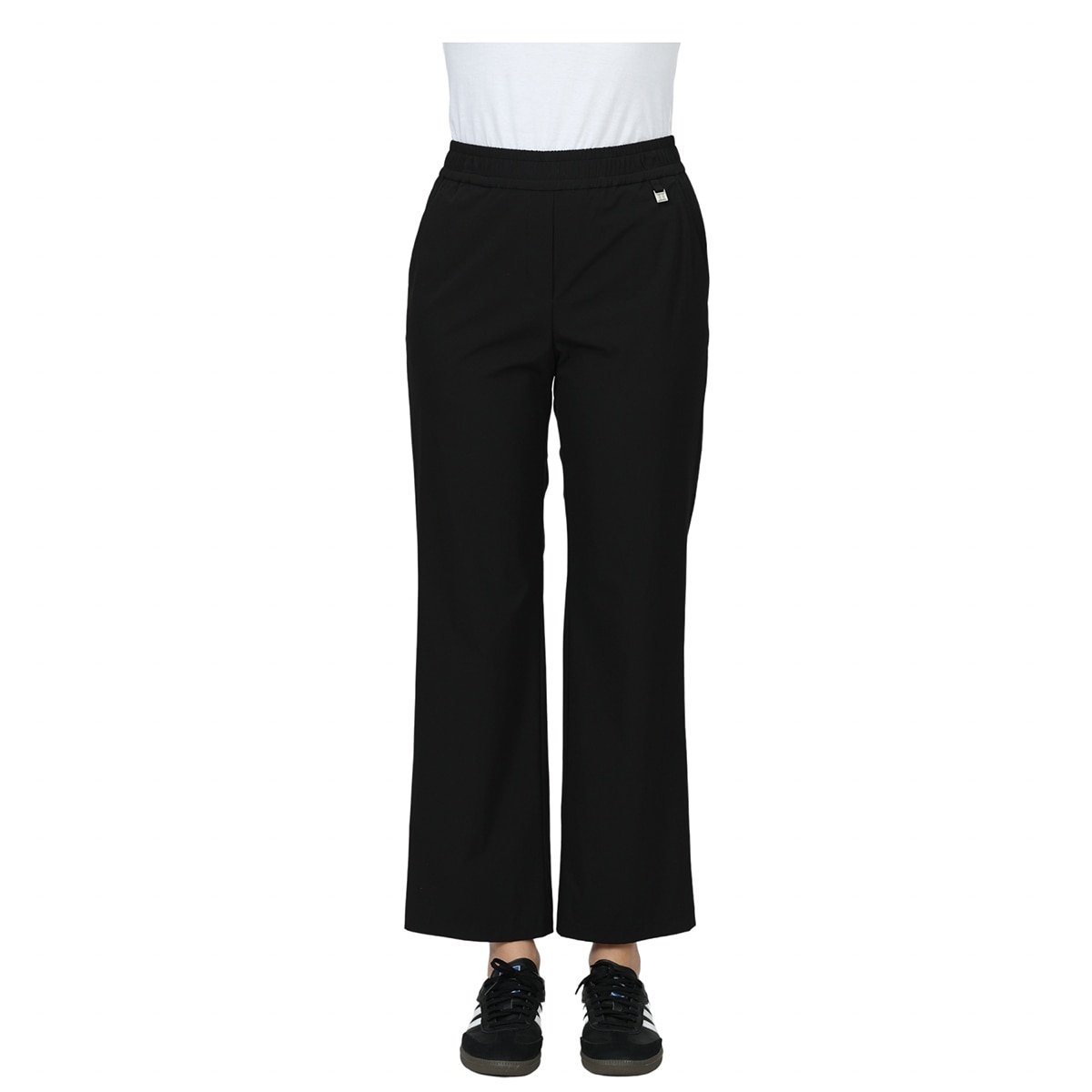 안지크 여성 와이드 밴딩 팬츠 - 블랙, S 안지크 여성 와이드 밴딩 팬츠 - 블랙, S