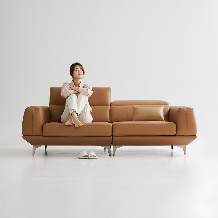UND 에디션 NA8 천연 통가죽 소파 3인 - 러스트 카멜 UND 에디션 NA8 천연 통가죽 소파 3인 - 러스트 카멜