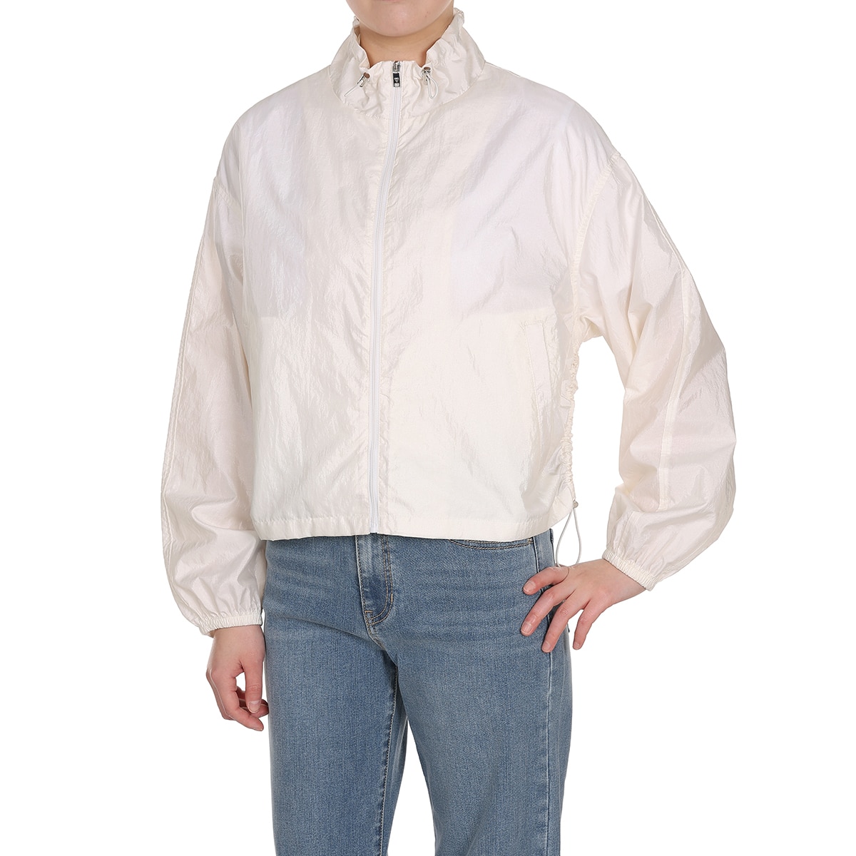 게스 여성 셔링 재킷 - 화이트, S