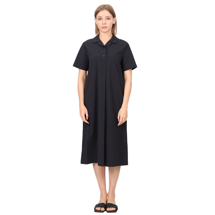 레니본 여성 나일론 카라 원피스 - 네이비