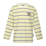 휠라 키즈 스트라이프 티셔츠 - 옐로우, 165