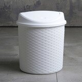 바스클립 라탄 플립형 키친 쓰레기통 21L 2개 - 화이트