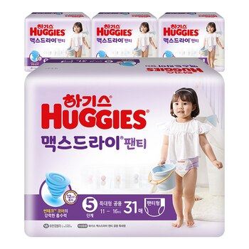 하기스 맥스드라이 팬티형  5단계  124개